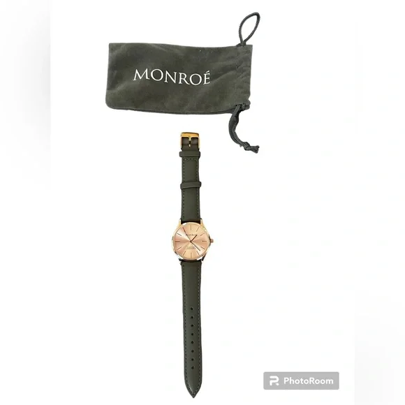 Monroé Solérose Charcoal Leather Watch Jewelry | Monroe Solrose Charcoal Leather Watch | Poshmark main image 4